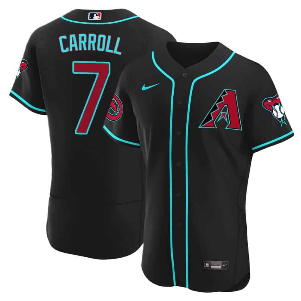 Men Arizona Diamondback #7 Carroll Black 2024 Nike Flex Base MLB Jersey